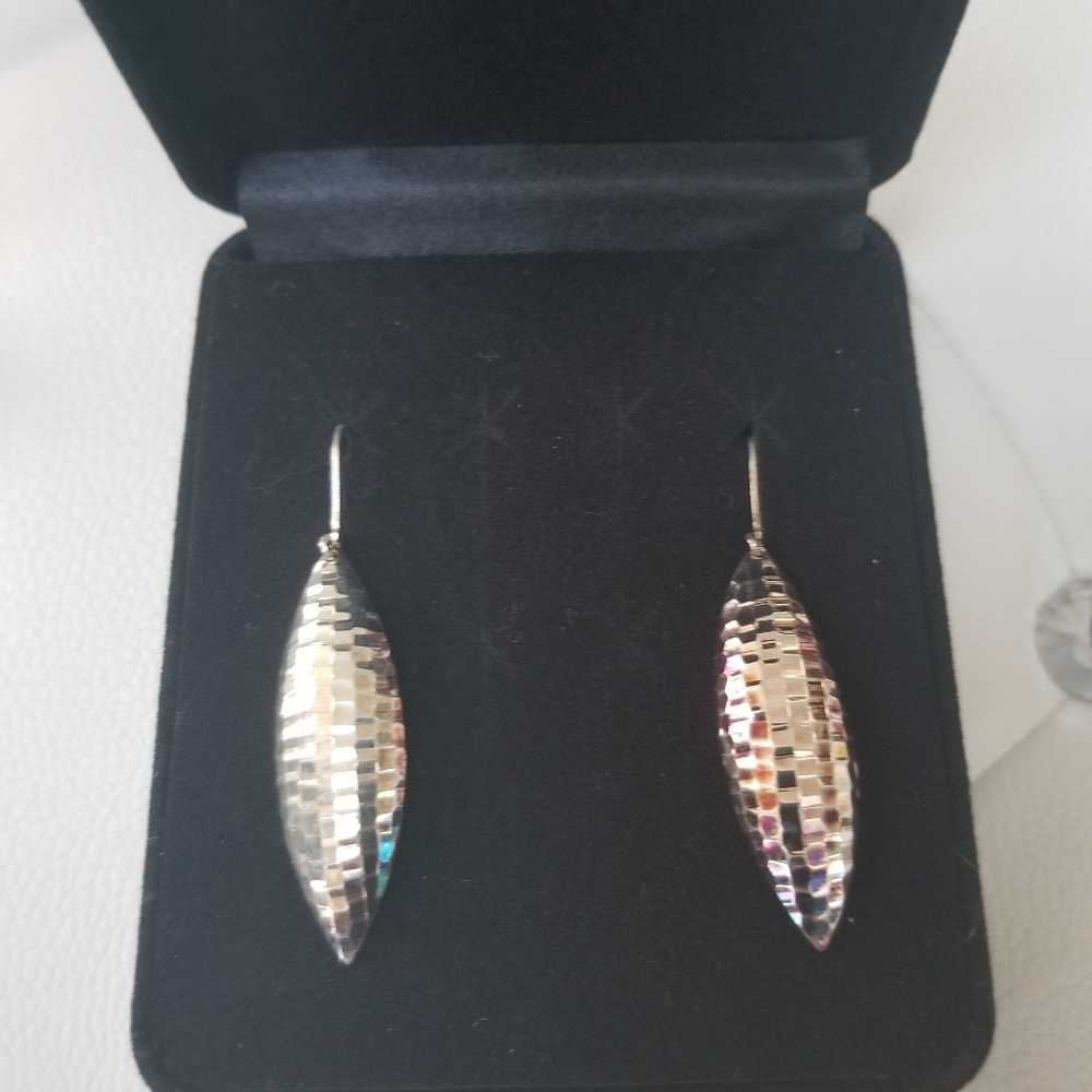 Liquid silver dangle earings